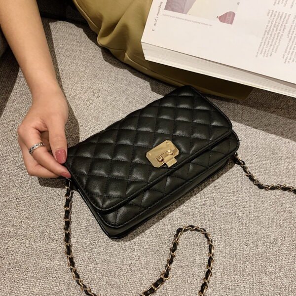 Bags Women's Messenger Bags Diamond Chain Pu Women's Bags Fashionable All-Match Small Square Bag Ladies Shoulder Bag