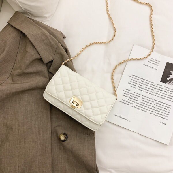 Bags Women's Messenger Bags Diamond Chain Pu Women's Bags Fashionable All-Match Small Square Bag Ladies Shoulder Bag