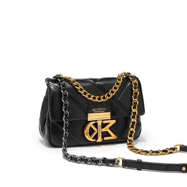 Small texture women's bag versatile shoulder crossbody chain bag simple stylish embroidered diamond small Chanel style bag