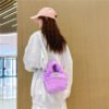 Winter Plush Bag Imitation Rabbit Fur Button Hand-Held Design Cute Bucket Bag Shoulder Messenger Bag Women's Bag