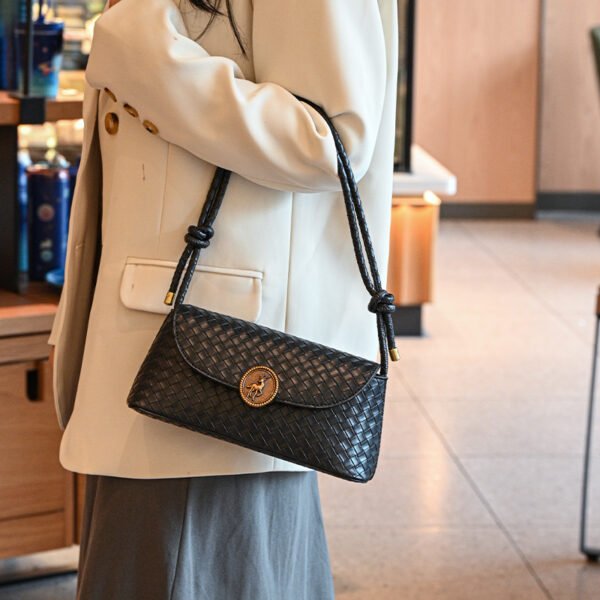 All-match commuting silver diamond woven handbag underarm bag temperament fashion women's bag small shoulder bag mobile phone bag