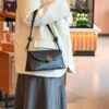 All-match commuting silver diamond woven handbag underarm bag temperament fashion women's bag small shoulder bag mobile phone bag