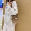Winter Plush Bag Imitation Rabbit Fur Button Hand-Held Design Cute Bucket Bag Shoulder Messenger Bag Women's Bag