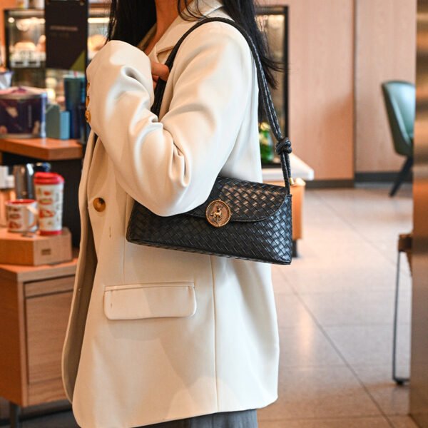 All-match commuting silver diamond woven handbag underarm bag temperament fashion women's bag small shoulder bag mobile phone bag