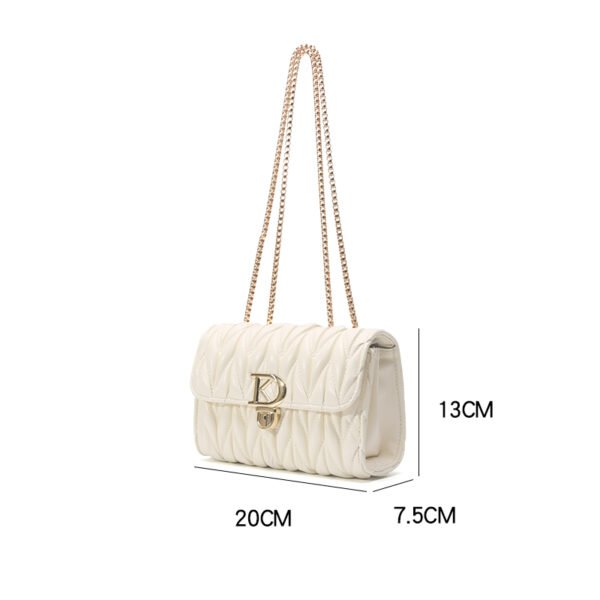 Pleated Diamond Chain Small Square Bag