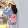 Winter Plush Bag Imitation Rabbit Fur Button Hand-Held Design Cute Bucket Bag Shoulder Messenger Bag Women's Bag