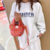 Winter Plush Bag Imitation Rabbit Fur Button Hand-Held Design Cute Bucket Bag Shoulder Messenger Bag Women's Bag