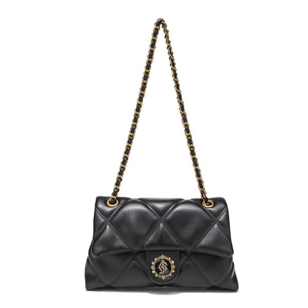 Exquisite diamond embroidery bag summer new classic chain shoulder bag black and white temperament women's bag fashionable versatile bag