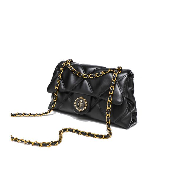Exquisite diamond embroidery bag summer new classic chain shoulder bag black and white temperament women's bag fashionable versatile bag