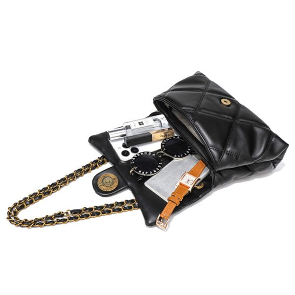 Exquisite diamond embroidery bag summer new classic chain shoulder bag black and white temperament women's bag fashionable versatile bag