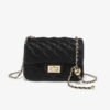 BE9A3077 Pink Small Square Bag, Underarm Bag, Crossbody Bag, Diamond-Shaped Small Gold Ball Chain Bag
