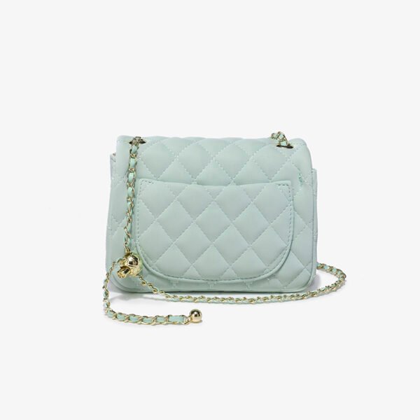 BE9A3082 Pink Small Square Bag, Underarm Bag, Crossbody Bag, Diamond-Shaped Small Gold Ball Chain Bag