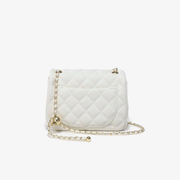 BE9A3086 Pink Small Square Bag, Underarm Bag, Crossbody Bag, Diamond-Shaped Small Gold Ball Chain Bag