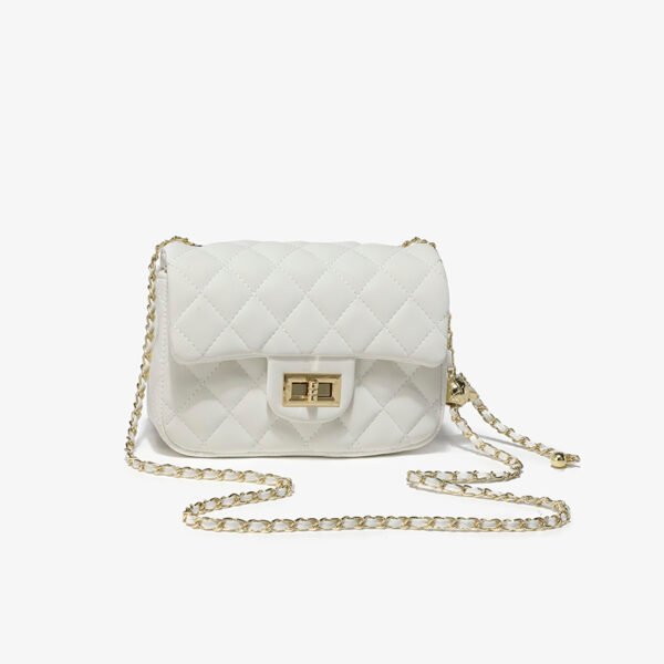 BE9A3088 Pink Small Square Bag, Underarm Bag, Crossbody Bag, Diamond-Shaped Small Gold Ball Chain Bag