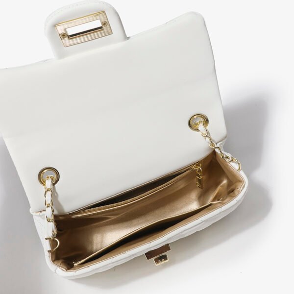 BE9A3096 Pink Small Square Bag, Underarm Bag, Crossbody Bag, Diamond-Shaped Small Gold Ball Chain Bag