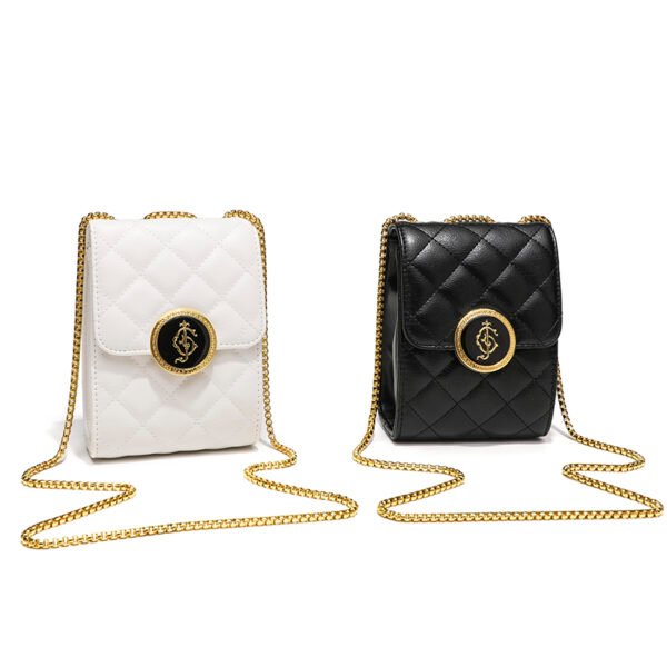 BE9A4502 Classic diamond chain mobile phone bag fashionable small Chanel style temperament shoulder small square bag personality note coin purse