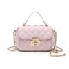Indentation small Chanel style handbag rhombus small bag women's bag popular new simple western-style shoulder messenger bag