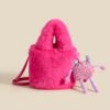 BE9A7103 High-Grade Plush Bag For Women, Versatile New Style Women's Bag, Fashionable Plush Bucket Bag, Cute Hand-Held Messenger Plush Bag