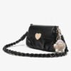 BE9A9354 Niche Design Soft Leather Peach Heart Buckle Bag