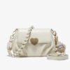 BE9A9362 Niche Design Soft Leather Peach Heart Buckle Bag