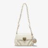 BE9A9374 Niche Design Soft Leather Peach Heart Buckle Bag