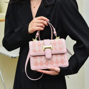 Diamond Chain Bag Niche High-End Plaid Small Square Bag Shoulder Messenger Bag