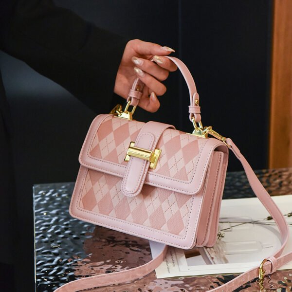 Diamond Chain Bag Niche High-End Plaid Small Square Bag Shoulder Messenger Bag