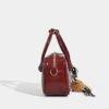 Fashion Retro Hand-Held Bowling Bag Crossbody Red Boston Handbag Female Niche Shoulder Bag