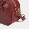 Fashion Retro Hand-Held Bowling Bag Crossbody Red Boston Handbag Female Niche Shoulder Bag