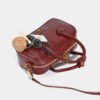 Fashion Retro Hand-Held Bowling Bag Crossbody Red Boston Handbag Female Niche Shoulder Bag
