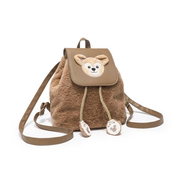 Plush Duffy Bear Contrast Color Backpack Casual Cartoon Large Capacity Schoolbag Strawberry Bear Bear Bag