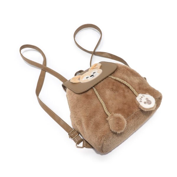 Plush Duffy Bear Contrast Color Backpack Casual Cartoon Large Capacity Schoolbag Strawberry Bear Bear Bag