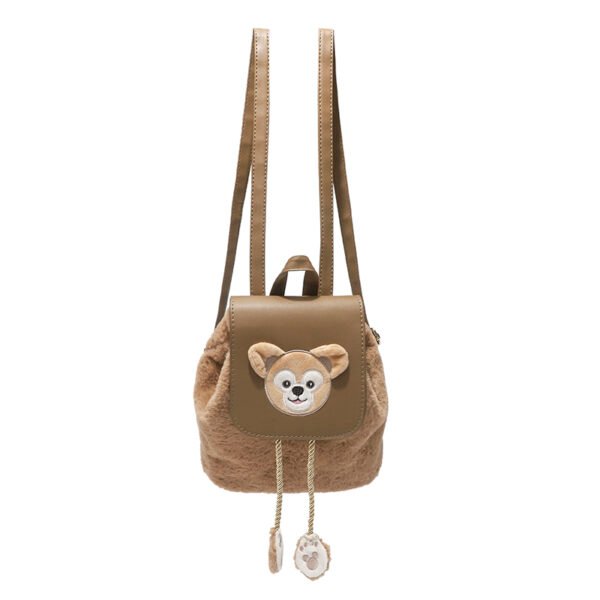 Plush Duffy Bear Contrast Color Backpack Casual Cartoon Large Capacity Schoolbag Strawberry Bear Bear Bag