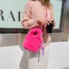 IMG_0596 High-Grade Plush Bag For Women, Versatile New Style Women's Bag, Fashionable Plush Bucket Bag, Cute Hand-Held Messenger Plush Bag
