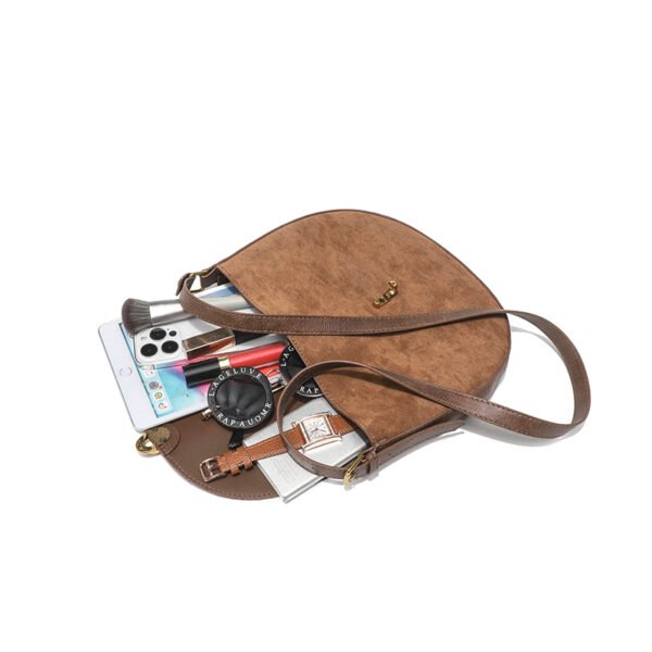 IMG_0596 Niche design high-quality texture crossbody crescent bag women's genuine leather underarm saddle bag