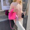 IMG_0609 High-Grade Plush Bag For Women, Versatile New Style Women's Bag, Fashionable Plush Bucket Bag, Cute Hand-Held Messenger Plush Bag
