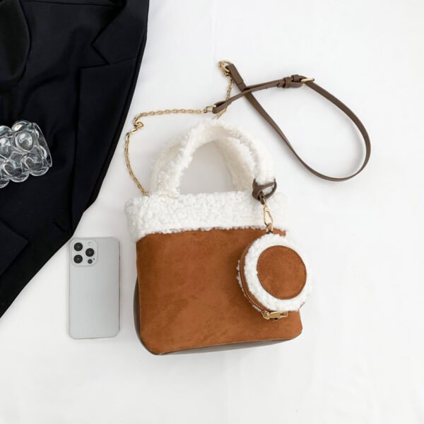 Fashionable Versatile Furry Handbags For Women Autumn Winter Chain Cute Shoulder Messenger Bag