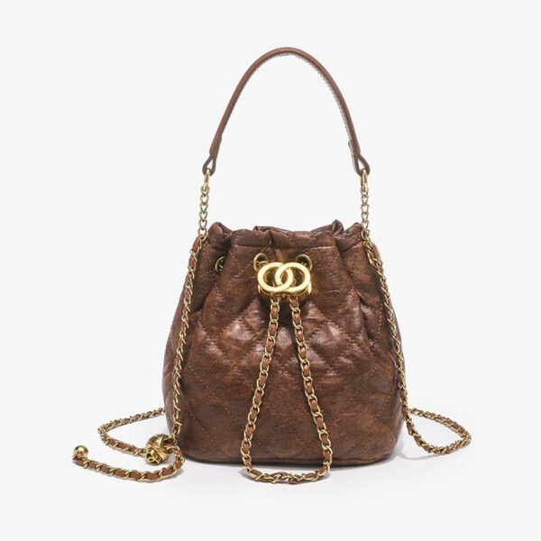 High-Quality Diamond-Shaped Bag Popular Embroidery Thread Versatile Retro Bag Wome New Temperament Chain Bucket Bag