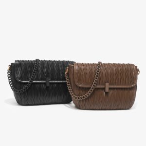 Niche design high-end pleated bag 2025 new women's bag popular small square bag versatile simple shoulder messenger bag