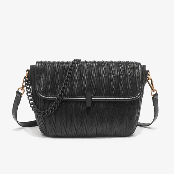 IMG_5139 Niche design high-end pleated bag 2025 new women's bag popular small square bag versatile simple shoulder messenger bag