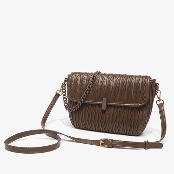 IMG_5150 Niche design high-end pleated bag 2025 new women's bag popular small square bag versatile simple shoulder messenger bag