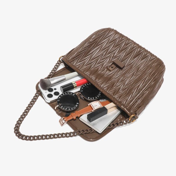 IMG_5164 Niche design high-end pleated bag 2025 new women's bag popular small square bag versatile simple shoulder messenger bag