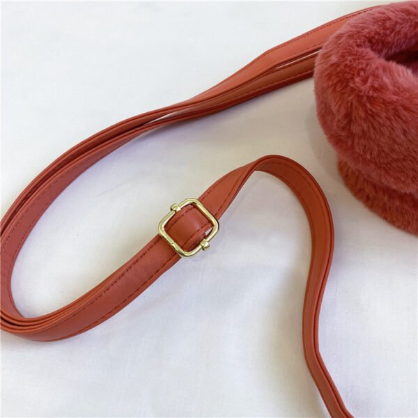 Winter Plush Bag Imitation Rabbit Fur Button Hand-Held Design Cute Bucket Bag Shoulder Messenger Bag Women's Bag