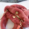 Winter Plush Bag Imitation Rabbit Fur Button Hand-Held Design Cute Bucket Bag Shoulder Messenger Bag Women's Bag