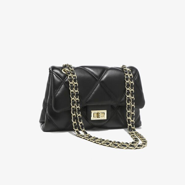 Small Chanel Style Diamond Chain Bag One Shoulder Crossbody Fashionable Sheepskin Texture Simple Women's Bag