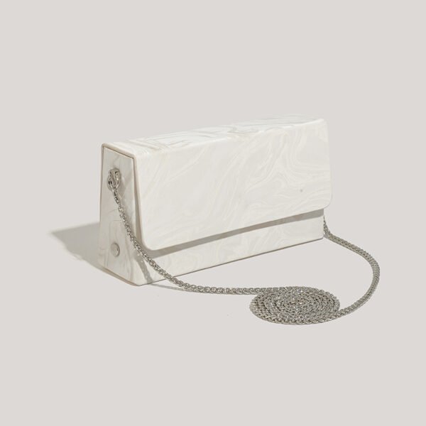 IMG_8353 High-end niche light luxury snake bone chain small square bag female crossbody simple box small bag trend