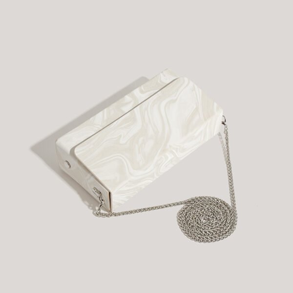 IMG_8361 High-end niche light luxury snake bone chain small square bag female crossbody simple box small bag trend