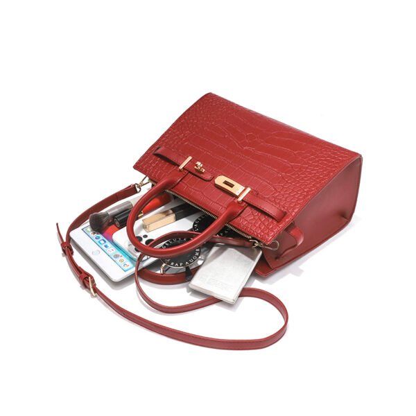 Stone pattern solid color simple large capacity fixed shape one shoulder crossbody high quality women's bag