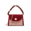 IMG_9977 Camellia Red Wedding Bag Stylish Pearl Handheld Shoulder Messenger Bag For Women