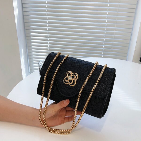 Japanese/Korean Bags For Women, Shoulder-Length Crossbody, Four-Leaf Clover Summer Polyester Pu Caviar Fashion Bag Chain